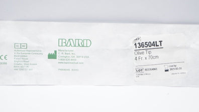 Bard 136504LT Polyurethane Ureteral Cath. Olive Tip 4Fr x 70cm (x)